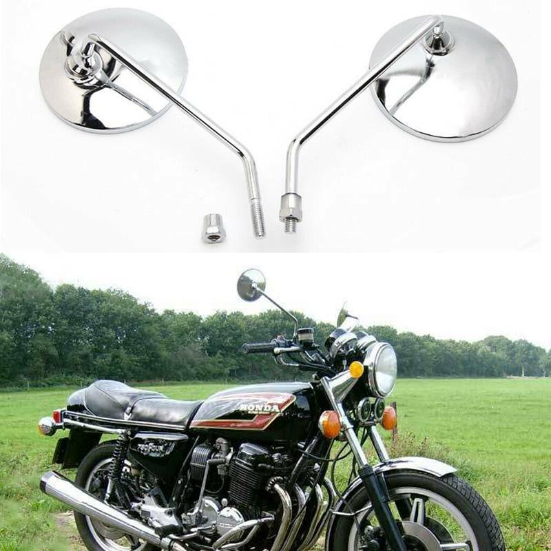 Chrome Round Rearview Side Mirror for Motorcycle10mm/M10 Honda 1977-1978 CB750F2