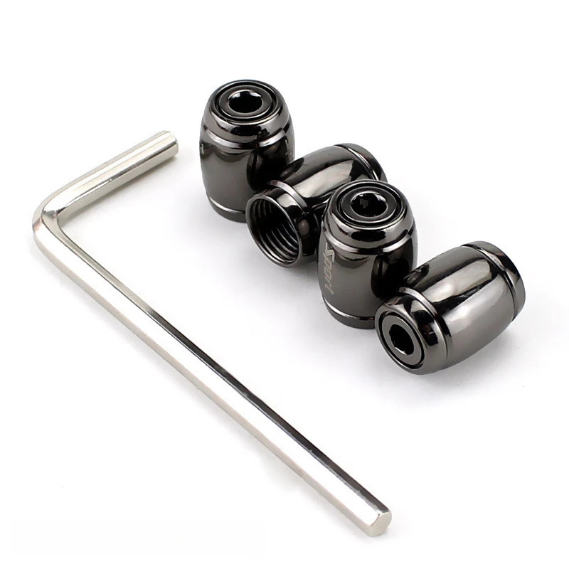 4 PCS Universal Anti Theft Aluminum Alloy Tire Valve Cap Fits Cars Motorcycles