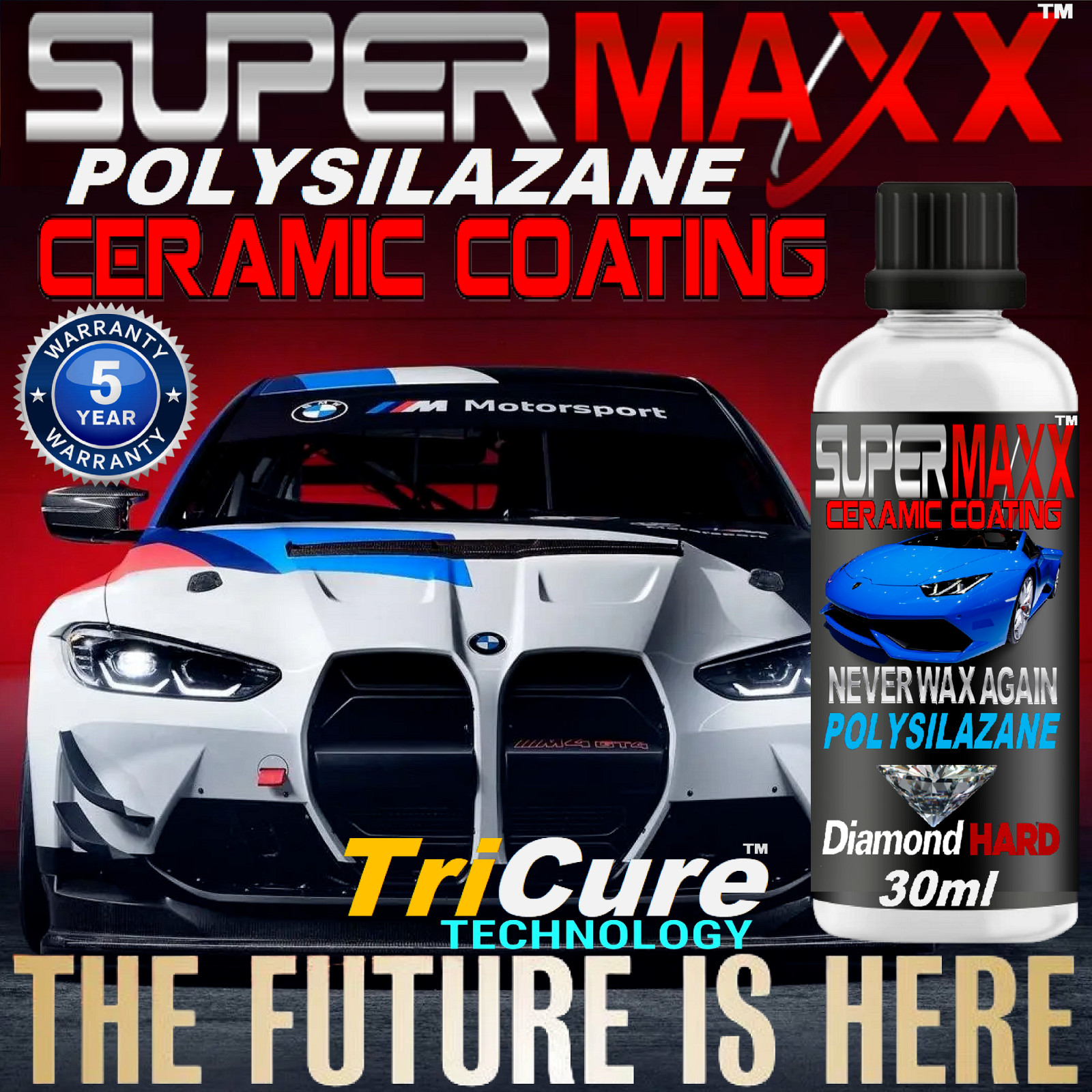 CERAMIC CAR COATING KIT 5 YEAR SCRATCH RESISTANT POLYSILAZANE NANO 9H PROTECTION