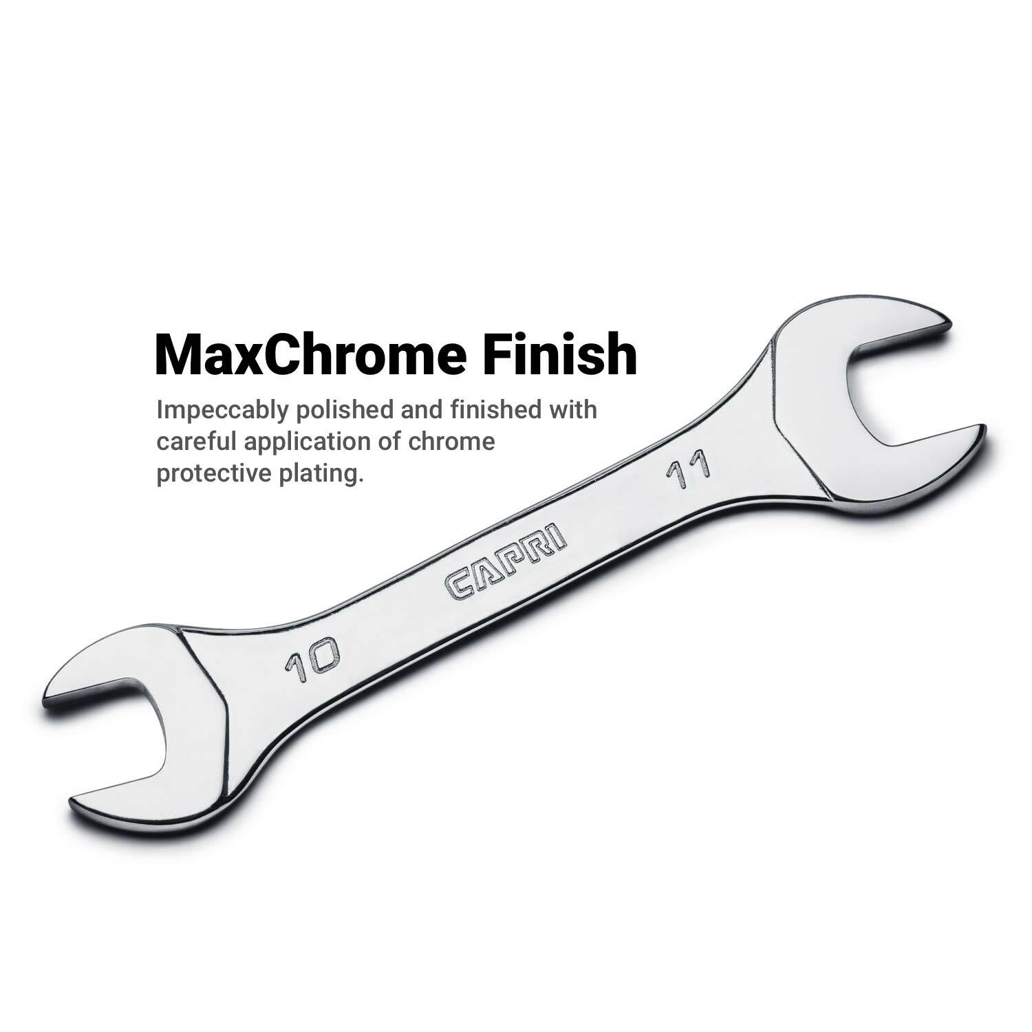 Capri Tools Slim Mini Open End Wrench, Metric and SAE Sizes