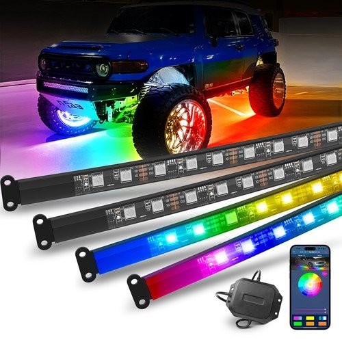 Car Underglow Lights, Bluetooth Dream Color Chasing Strip Lights Kit for Cars