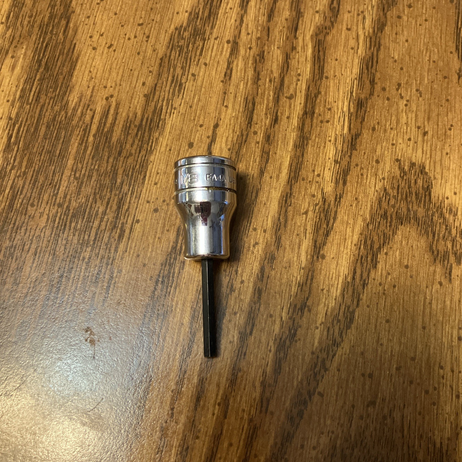 Snap-on Tools 3/8″ Drive 1/8″ SAE Hex Bit Chrome Socket Driver FA4A Allen Key