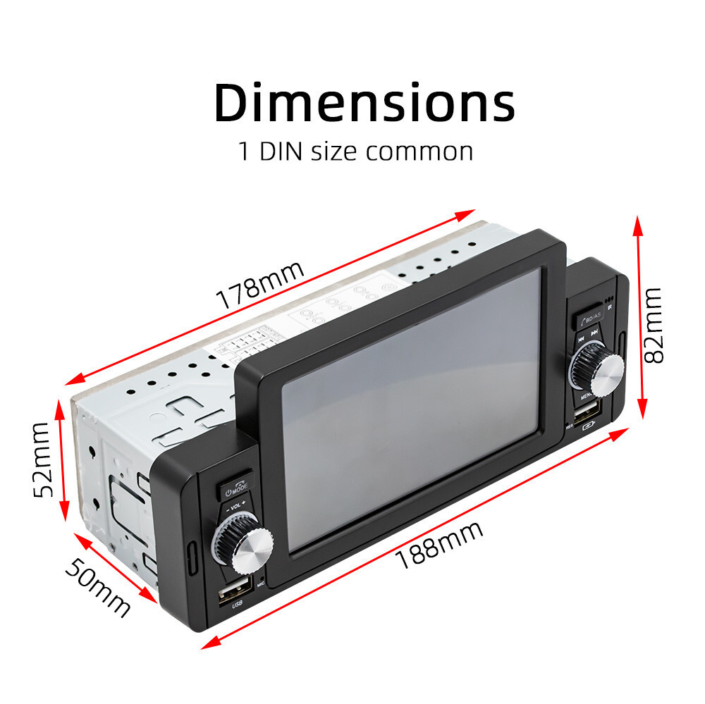 Car MP5 Player Single DIN Bluetooth FM USB Radio For Apple CarPlay Android Auto
