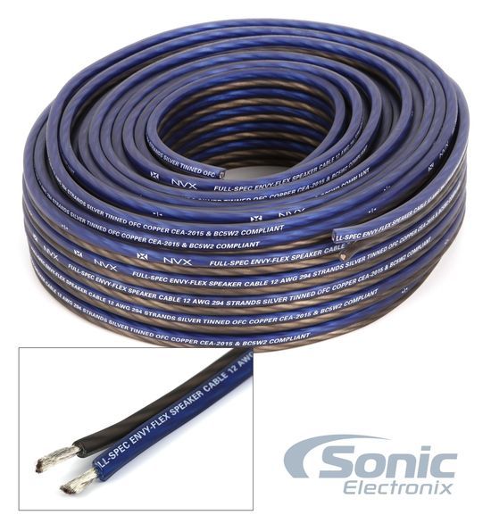 NVX XWS12100 100 ft. of True Spec 12 Gauge EnvyFlex Car Audio Speaker Cable/Wire