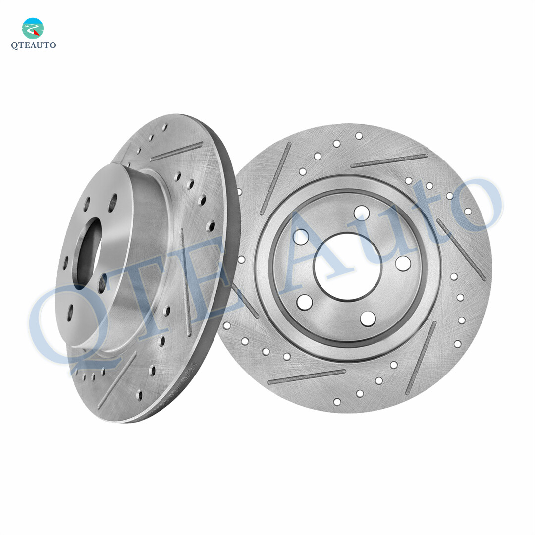 Rear Drilled Slotted Brake Disc Rotors 270mm For 2004-2007 Saturn ION Red Line