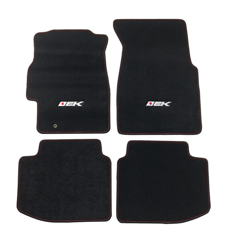 OE Custom Fit Black Carpet Floor Mat w/ Embroidered EK For 96-00 Honda Civic EK