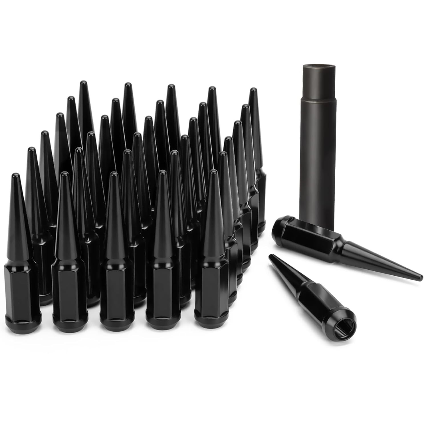 Dynofit 32pcs 14×1.5 Spike Lug Nut for Chevy GMC Silverado Sierra 2500 3500 F250