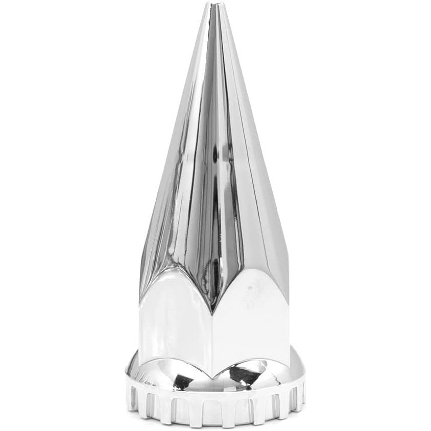 Chrome Front Axle Covers Thread-on 33mm Lug Nut Hub Caps for Semi Trucks Spiked