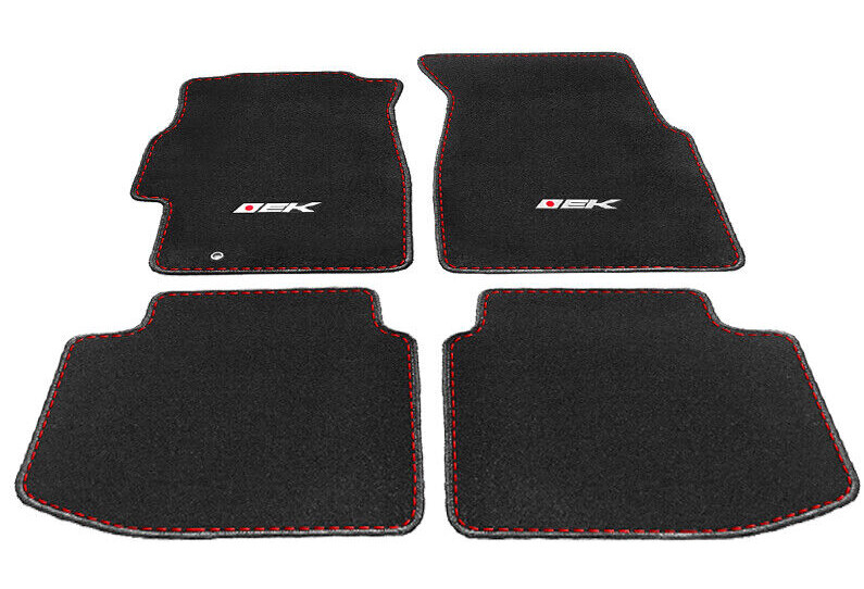 OE Custom Fit Black Carpet Floor Mat w/ Embroidered EK For 96-00 Honda Civic EK