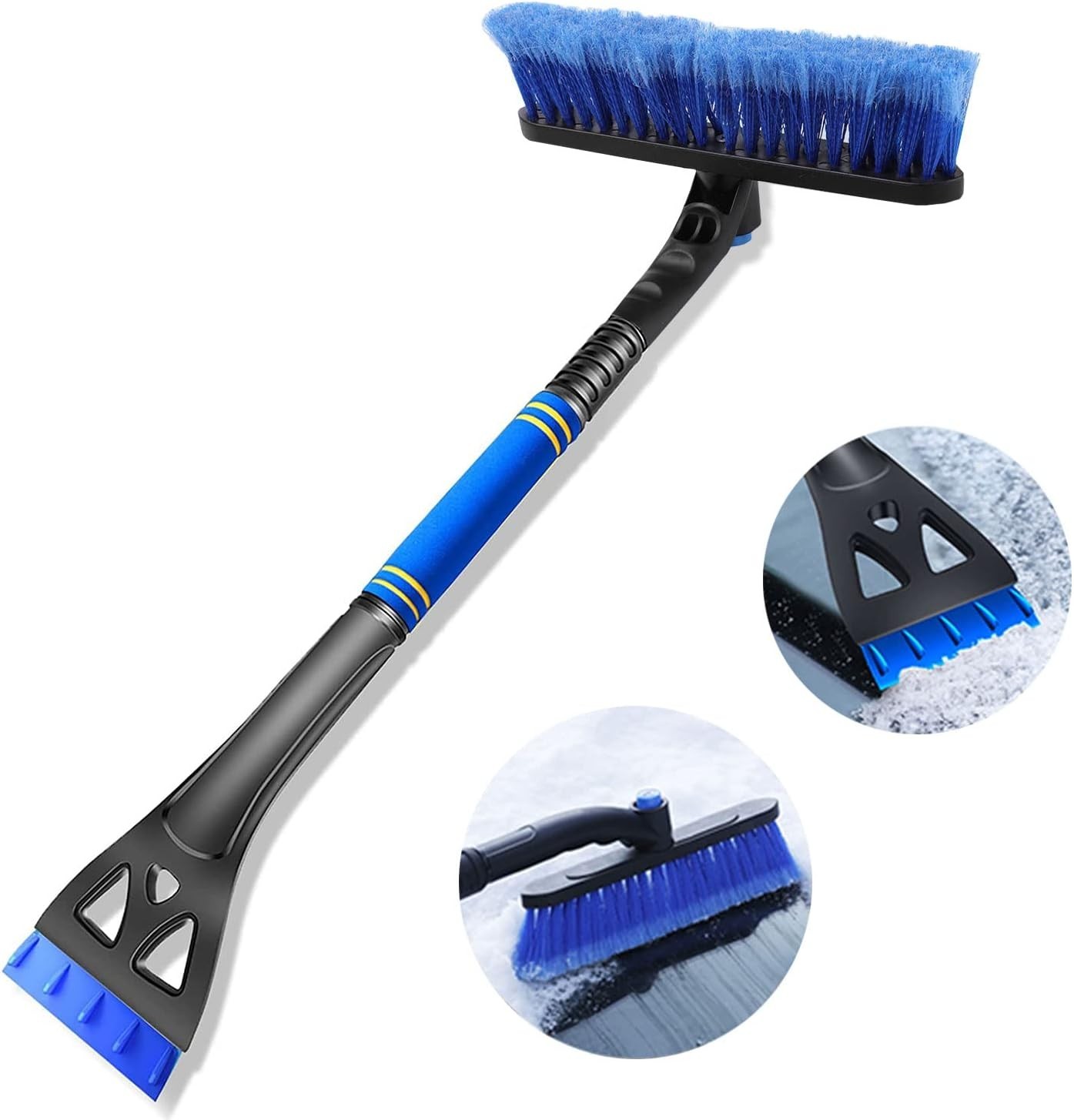 31in Extendable Car Snow Scraper Brush Combo Ice Remover for SUV Truck