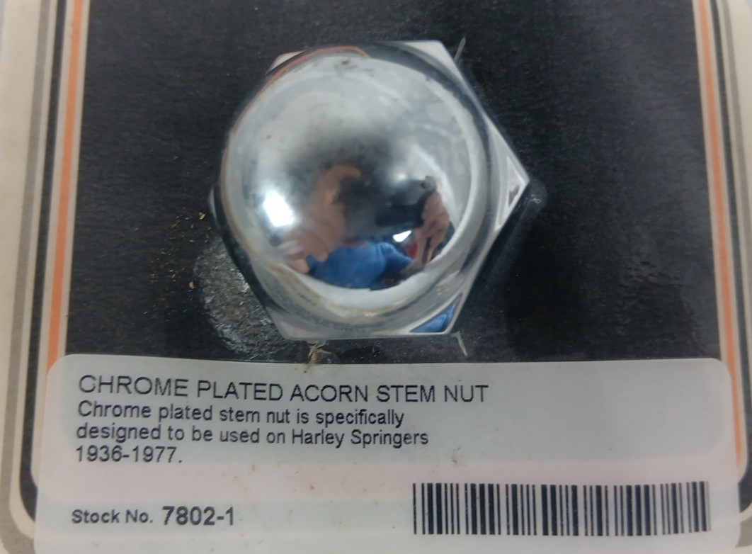 COLONY FOR HARLEY DAVIDSON CHROME PLATED ACORN STEM NUT 7802-1