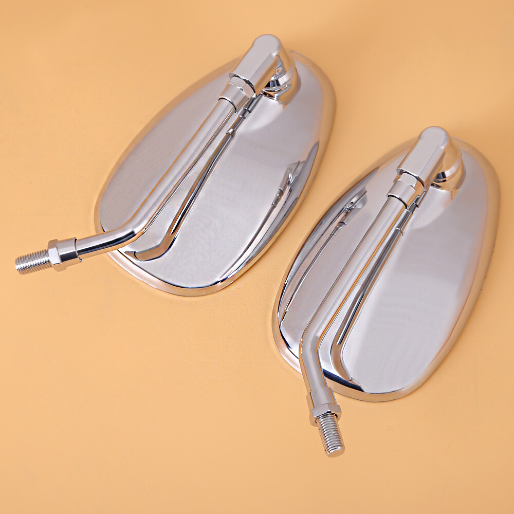 Chrome Motorcycle Oval Mirrors For Honda Shadow Spirit 750 1100 VTX1300 VTX1800
