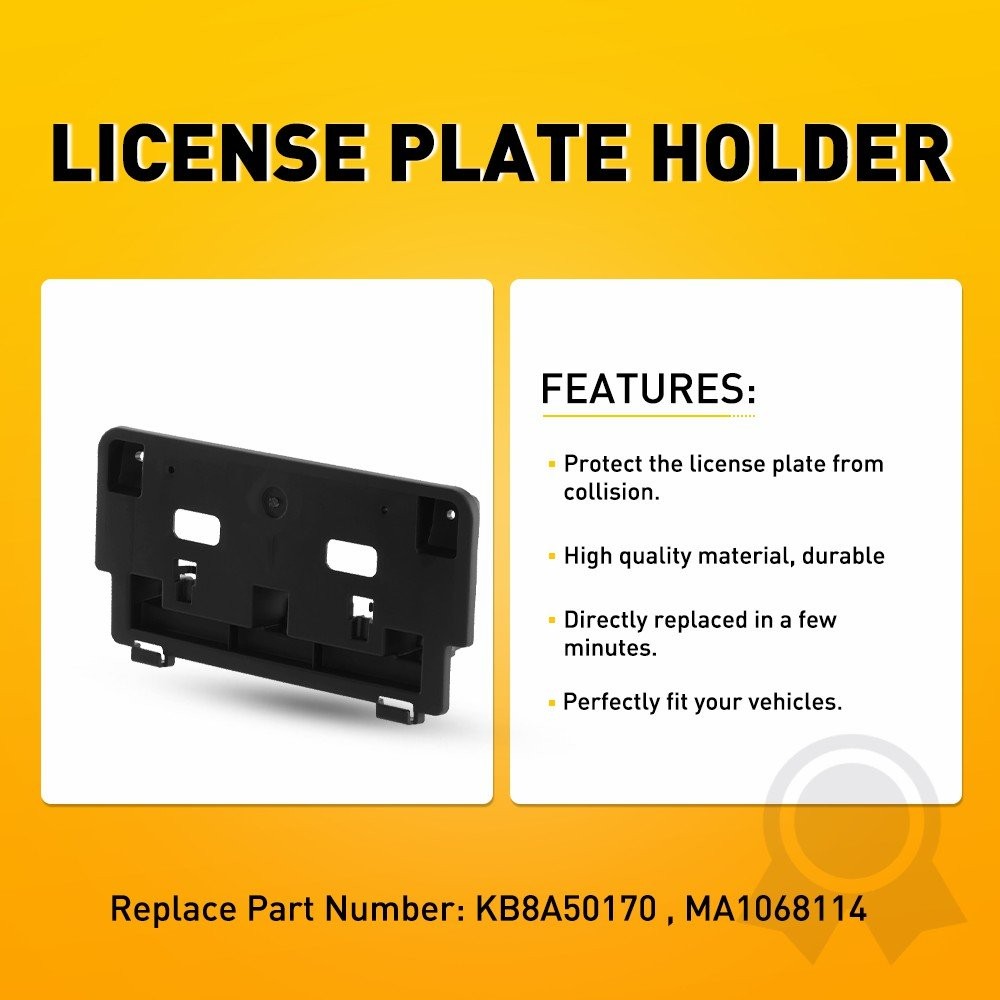 Black Front License Plate Bracket Replacements for 17-21 Mazda CX-5 MA1068114 ER