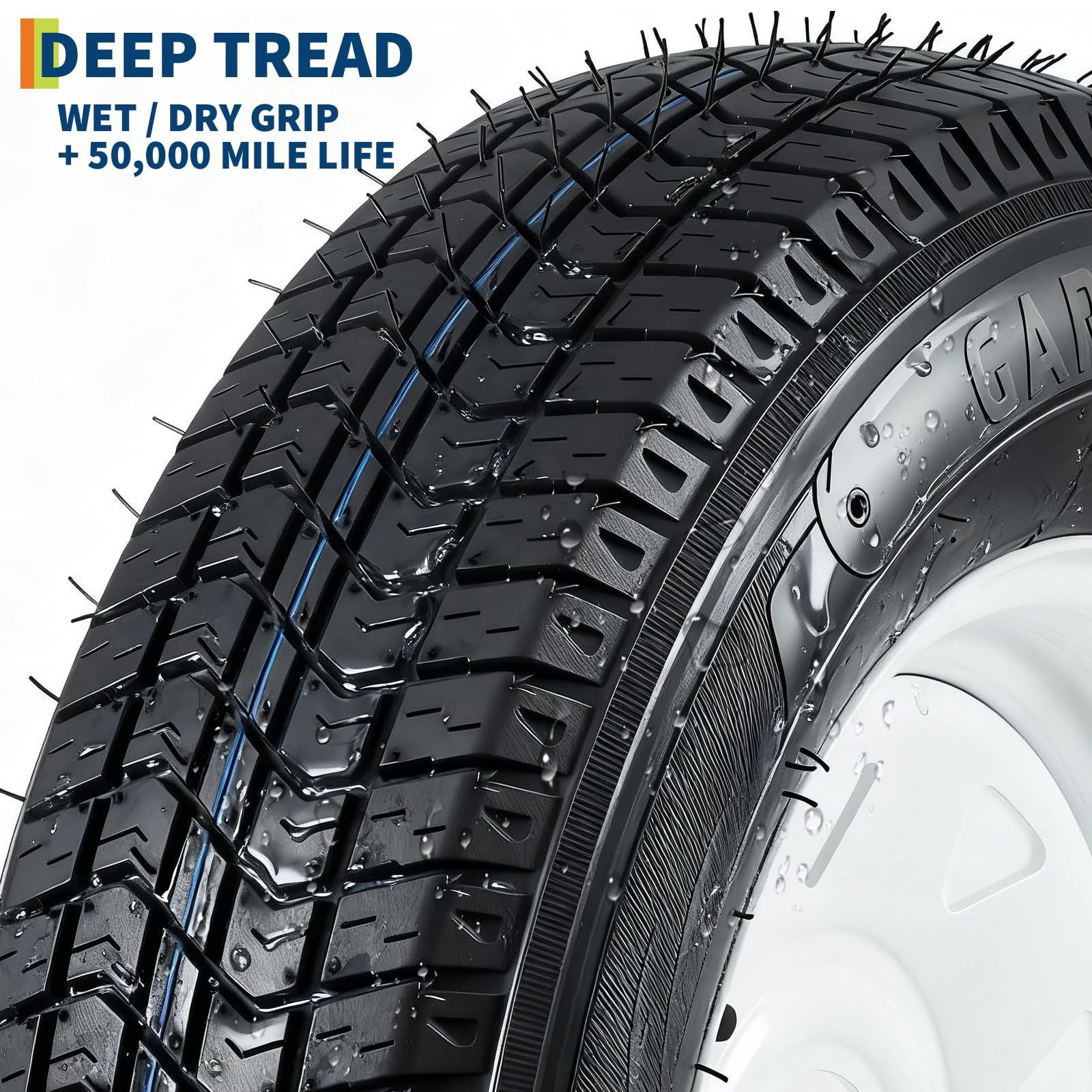 4 Pack Trailer Tires On Rim ST205/75D15 205/75 D 15 LRC 5 Lug White Spoke Wheels