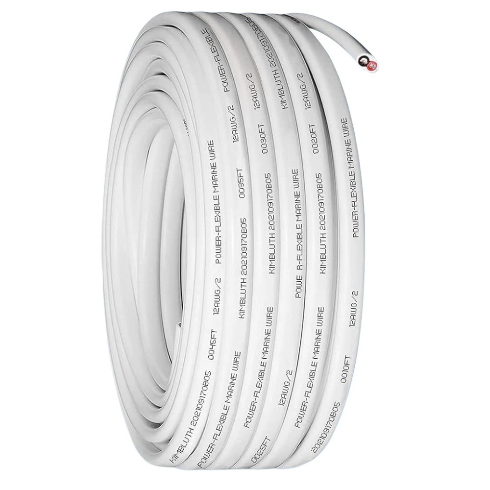 10ft 12 AWG Marine Wire Tinned Copper for Boat, Automotive & Solar Use