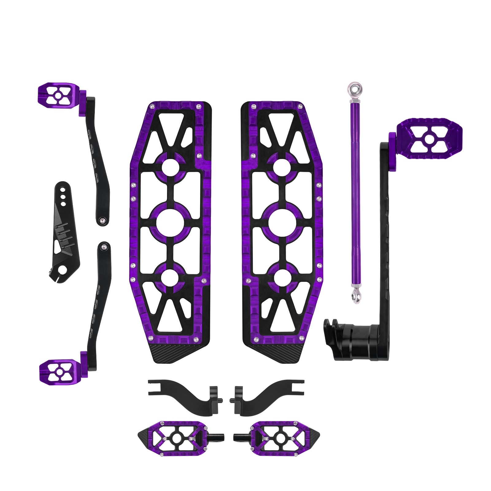 Purple Footboards Floorboards For Harley Touring Road King FLHR Road Glide 14-25