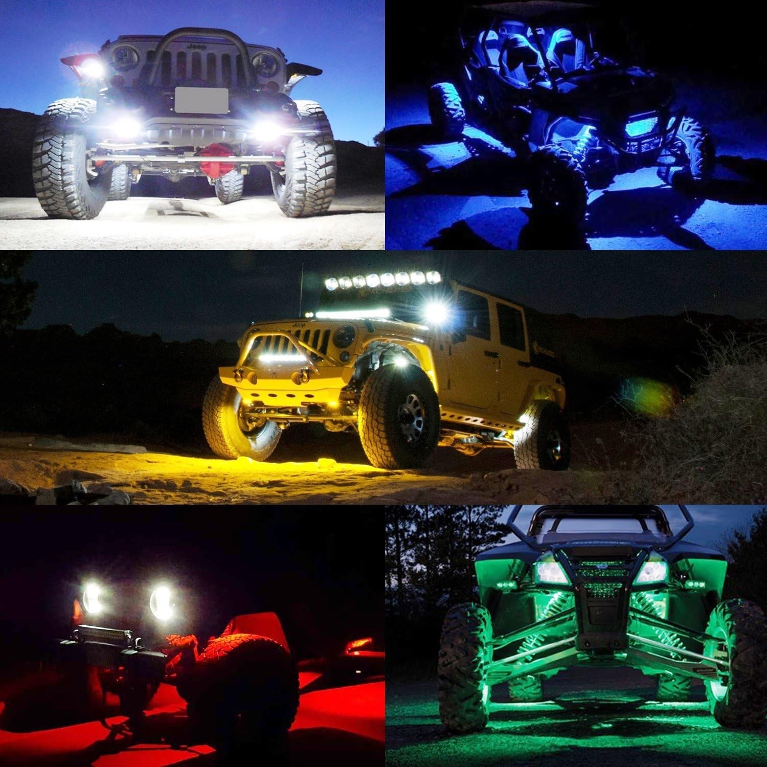 Durable 4 Pods LED Underbody Glow Lights – 50,000 Hours of Bright Illumination
