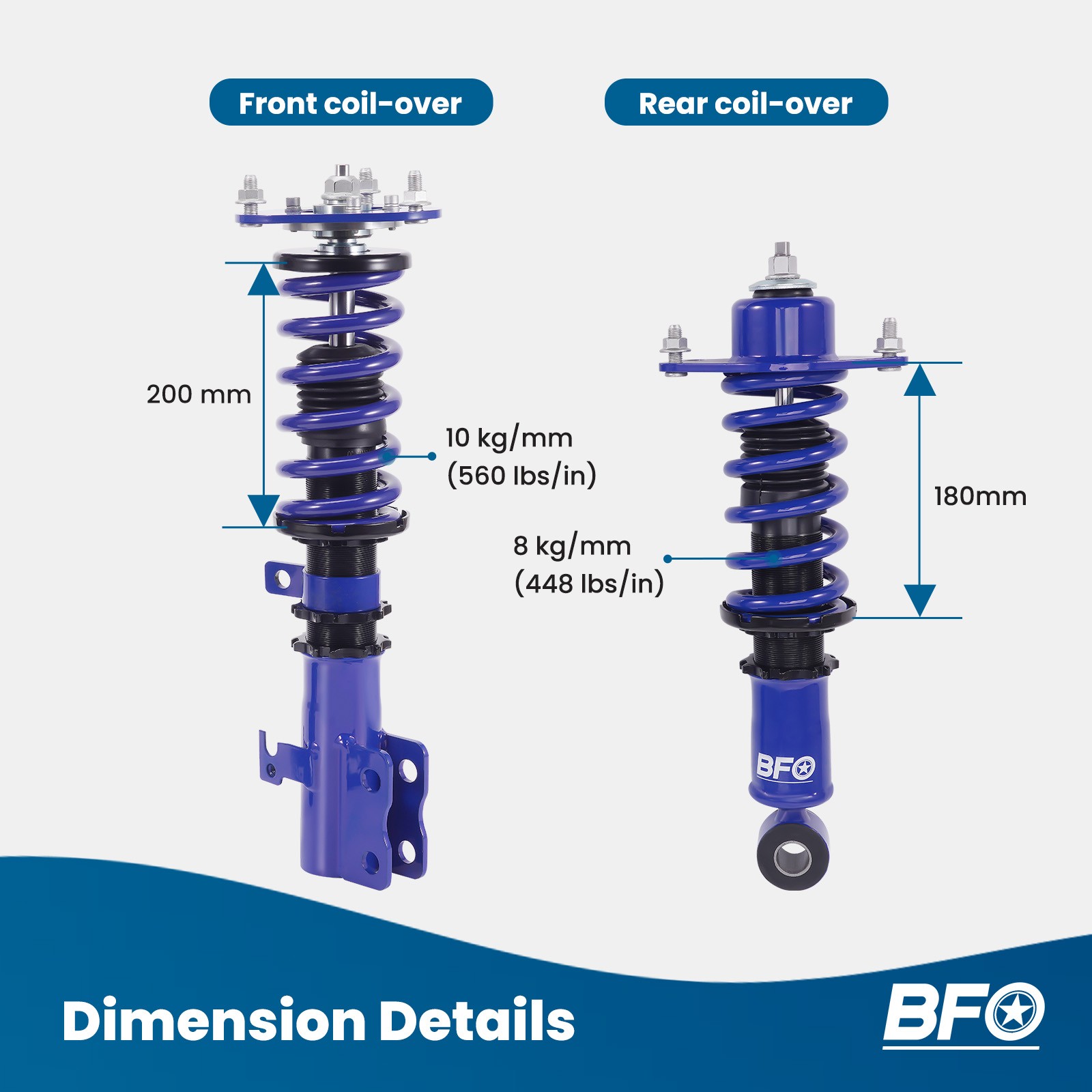 Full Coilovers Spring & Shock Assembly for Toyota Matrix 2003-2008 Adj. Height
