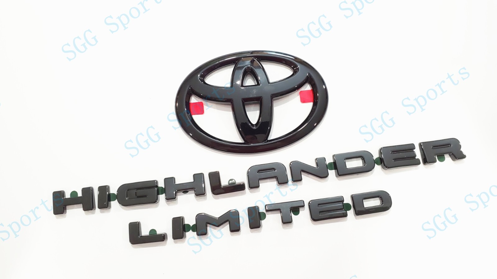 3pcs Gloss Black HIGHLANDER Limited Logo OVERLAY Emblem 2020+Toyota Highlander