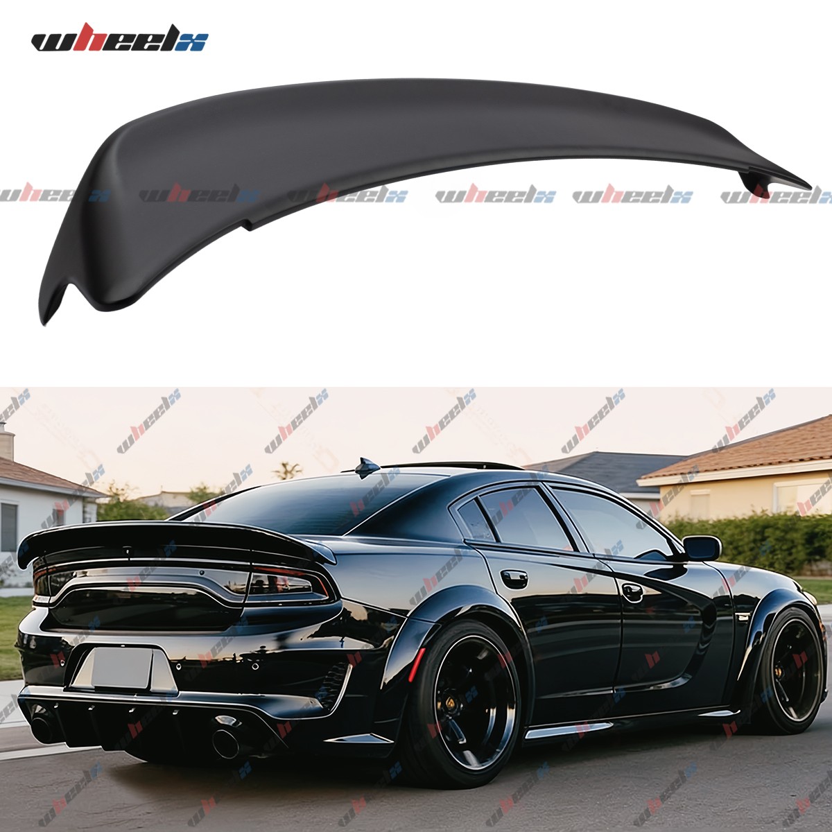 Matt Black Redeye Style Highkick Rear Trunk Spoiler Wing For 15-23 Dodge Charger