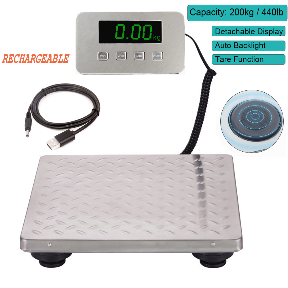 440lb/x 0.07 oz. AC/DC Weight Computing Digital Scale Non-slip Platform Shipping