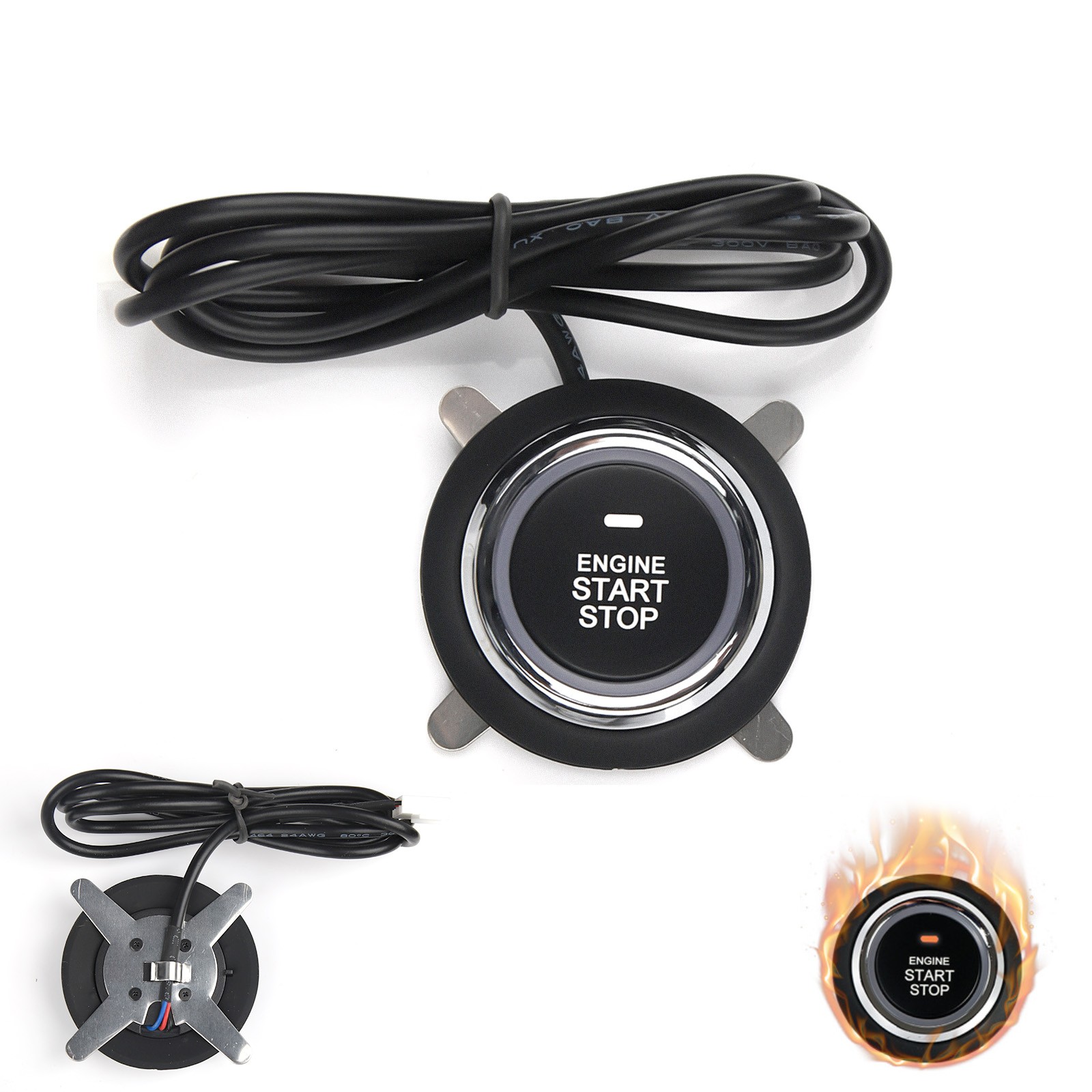 12V RFID Engine Start Car Ignition Switch Push Button Keyless Entry Starter Kit