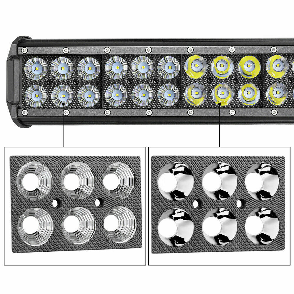 28″ inch Led Light Bar Dual Row Spot Flood Combo Work 4WD Truck SUV ATV Mounts
