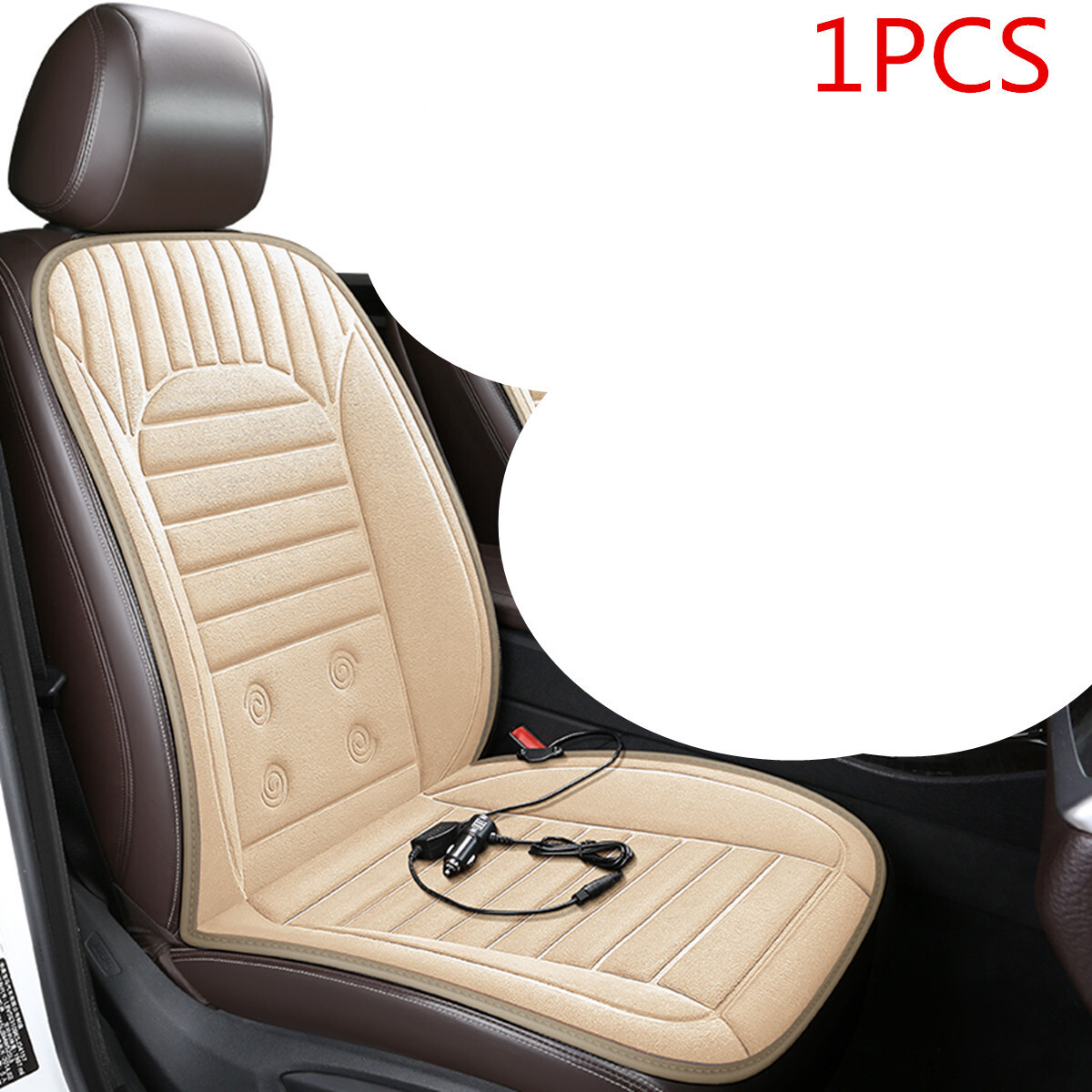 Car Seat Heating Cushion Short Plush Cover Heater Warmer Cold Winter 12V/24V