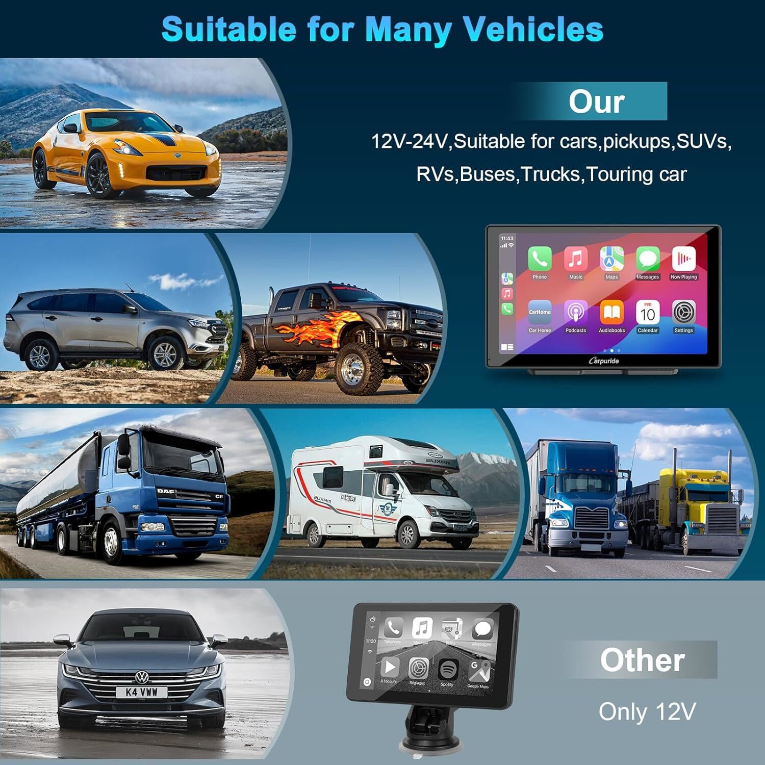 Carpuride W703 Wireless Carplay Android Auto 4K Front Camera Super Link Stereo