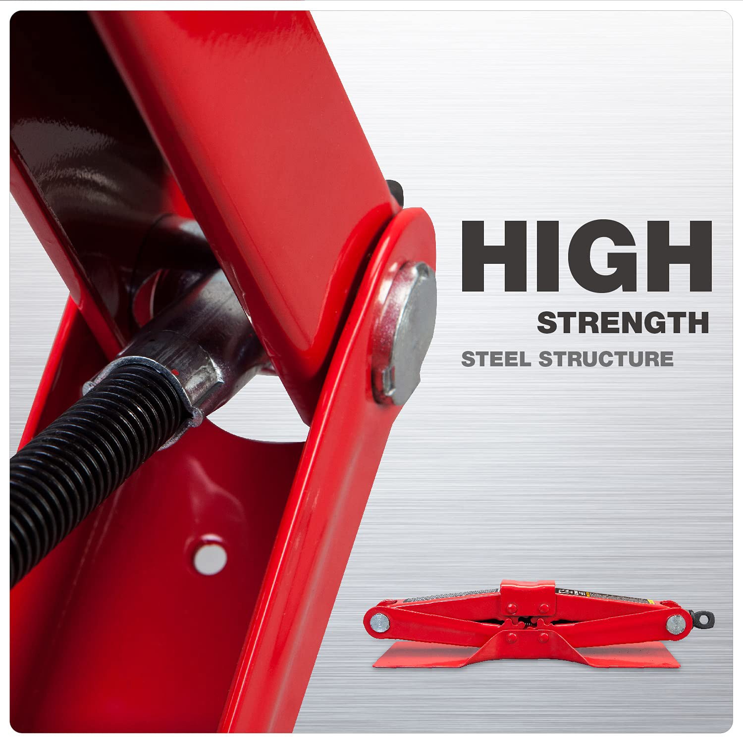 BIG RED 1.5 Ton Torin Steel Scissor Lift Jack Car Kit, Black, AT10152BR