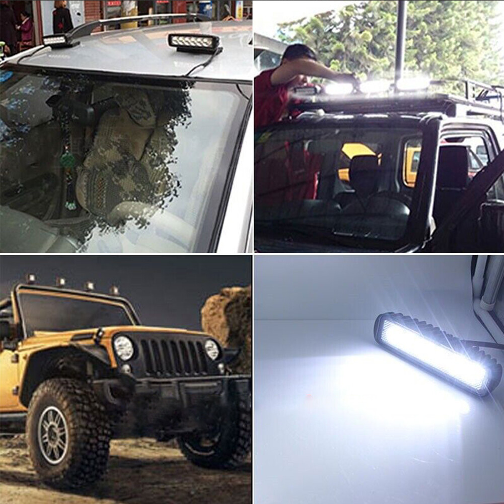 US 2-4 Pack 6” LED Work Light Bar 18W Lamp Flood Spot Work Driving Fog SUV ATV