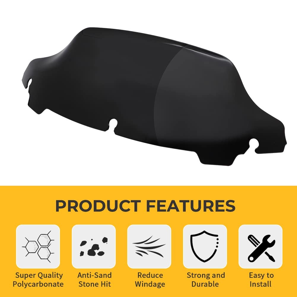 AUTOVIC 7″ Black Wave Windscreen Windshield For Windshield,