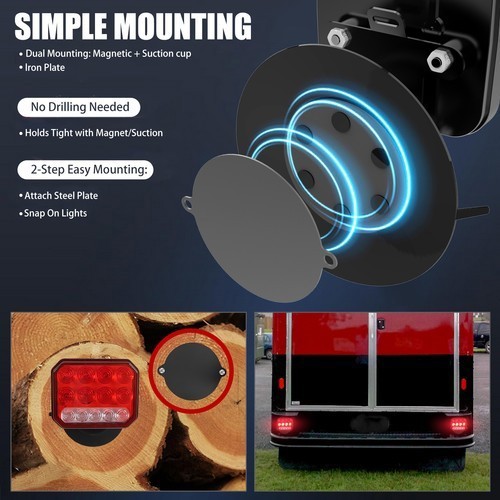 Wireless Magnetic Trailer Lights – Rechargeable LED TailLight Kit For Trailer U