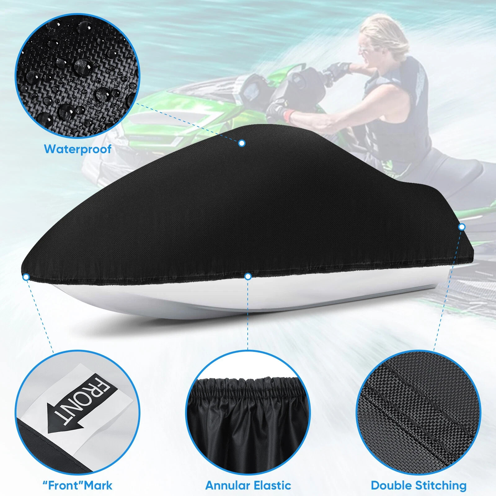 135-145″ Jet Ski Cover Waterproof UV Protect for Yamaha WaveRunner FX Cruiser HO