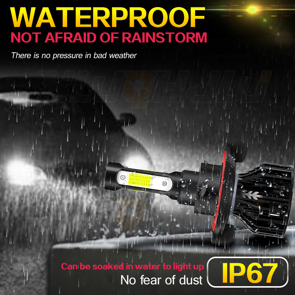 2X H13 9008 Super Bright LED Headlight Bulbs Kit 660000LM 6000K White Hi-Lo Beam