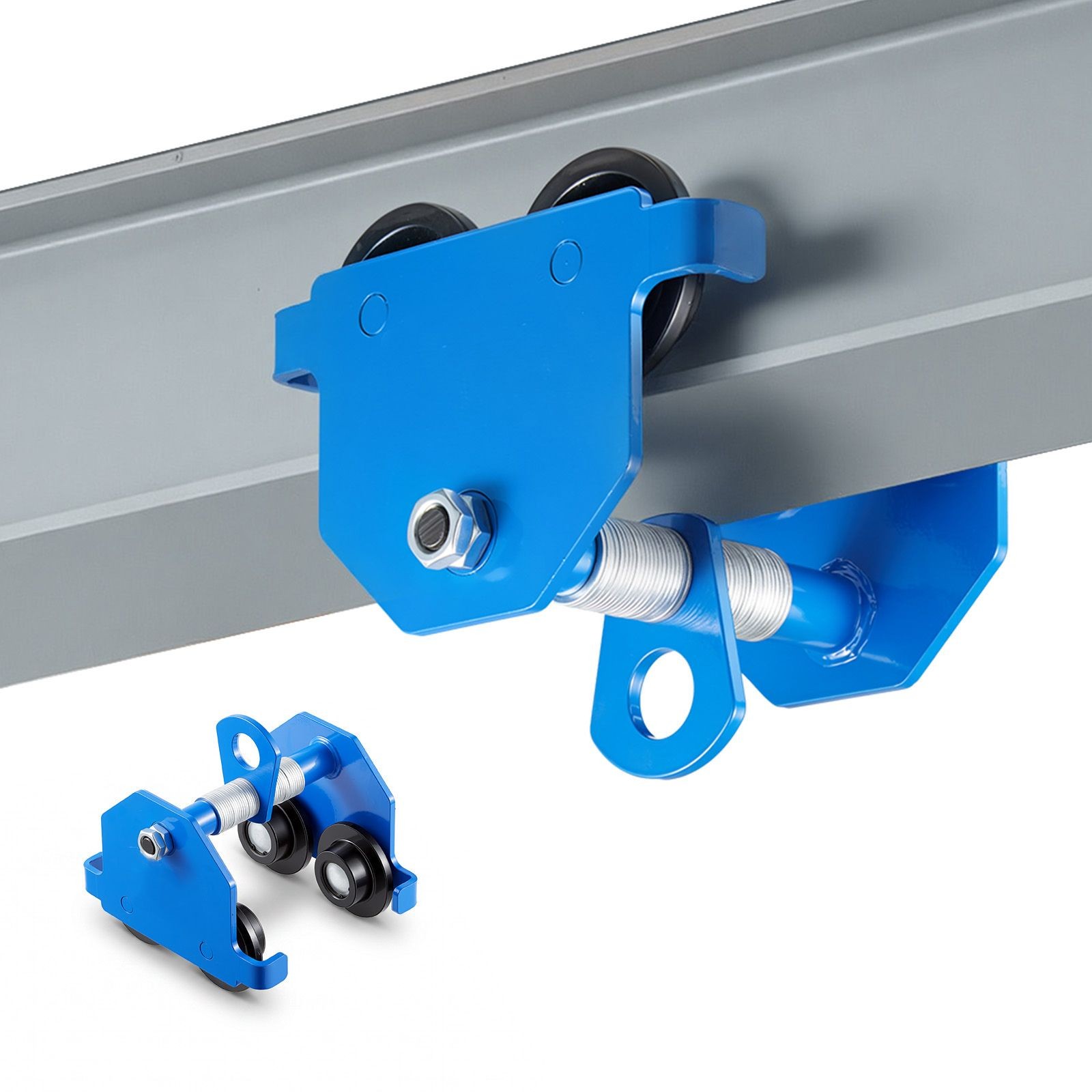 1100lb Manual Trolley Beam Cart for I-Beam 2.1in-5.5in Carbon Steel