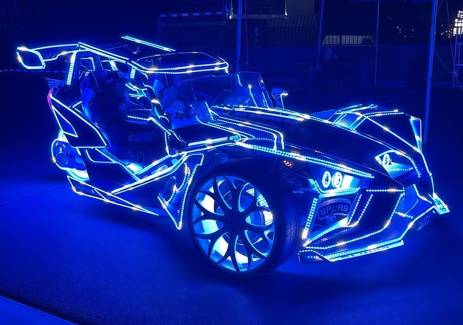 Blackout Tinted 16PCS 4FT APP+Remote IP65 CHASING Strips Light Polaris Slingshot