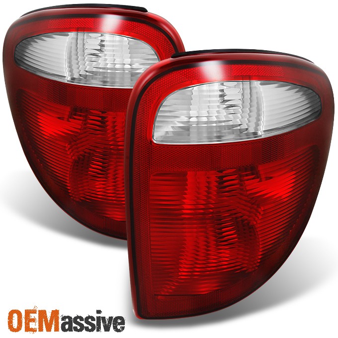 Fit 01-03 Caravan | Voyager | Town & Country Red Clear Tail Lights Replacement
