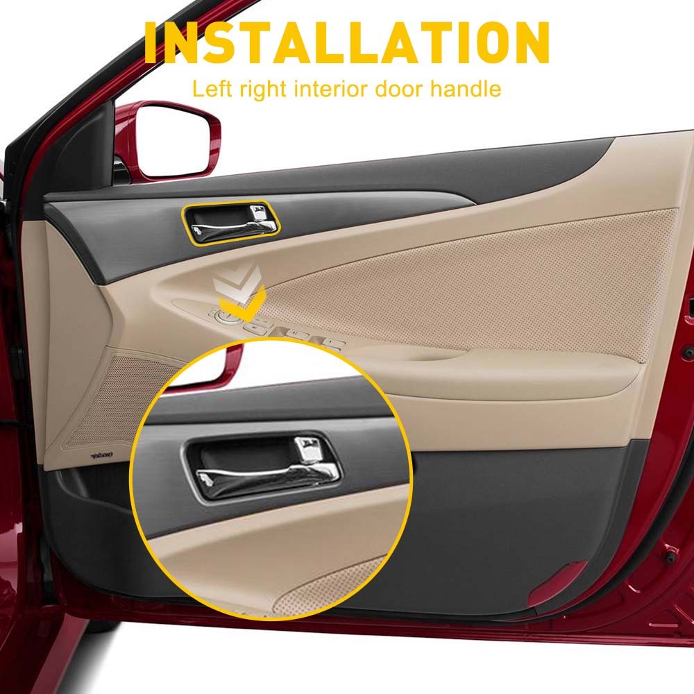 Front/Rear Left Right Inside Door Handle For Hyundai Sonata 2011-2015 Chrome