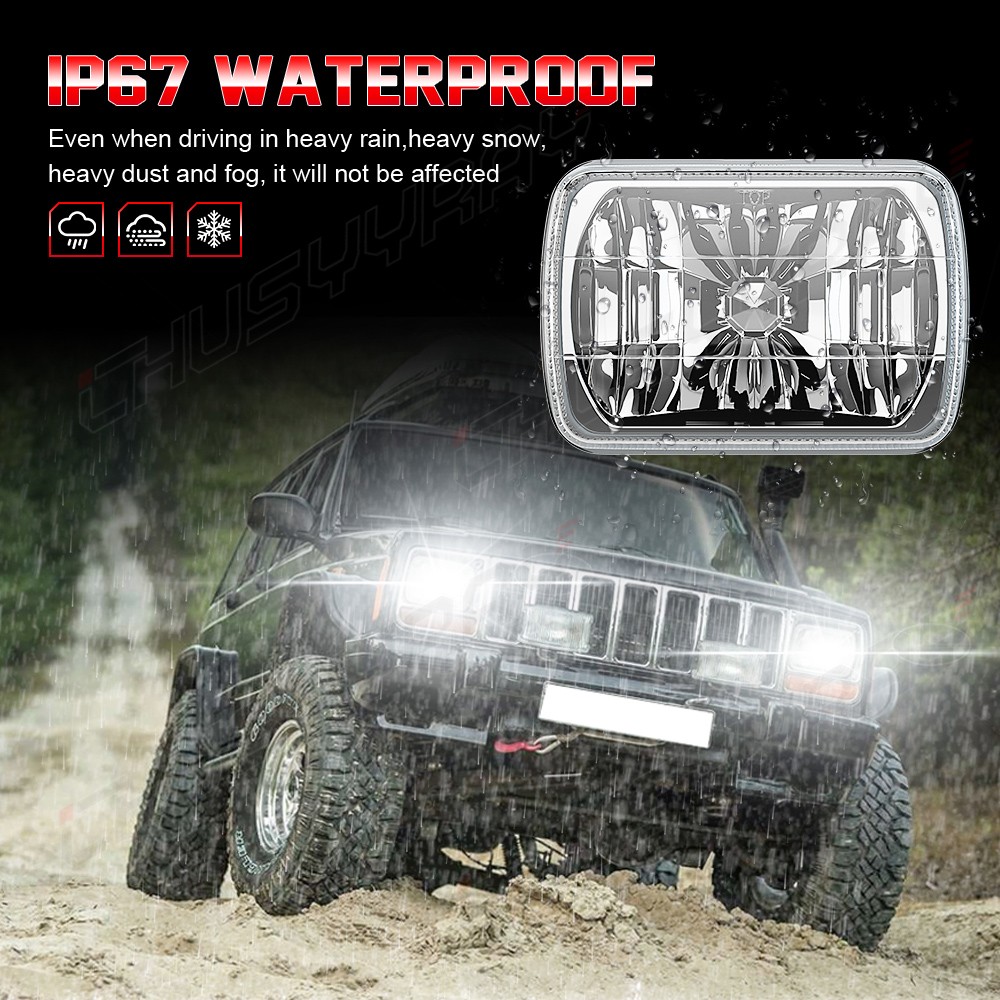 55W Pair 7×6 5×7 LED Headlights Hi-Lo Fit Chevy Express Cargo Van 1500 2500 3500