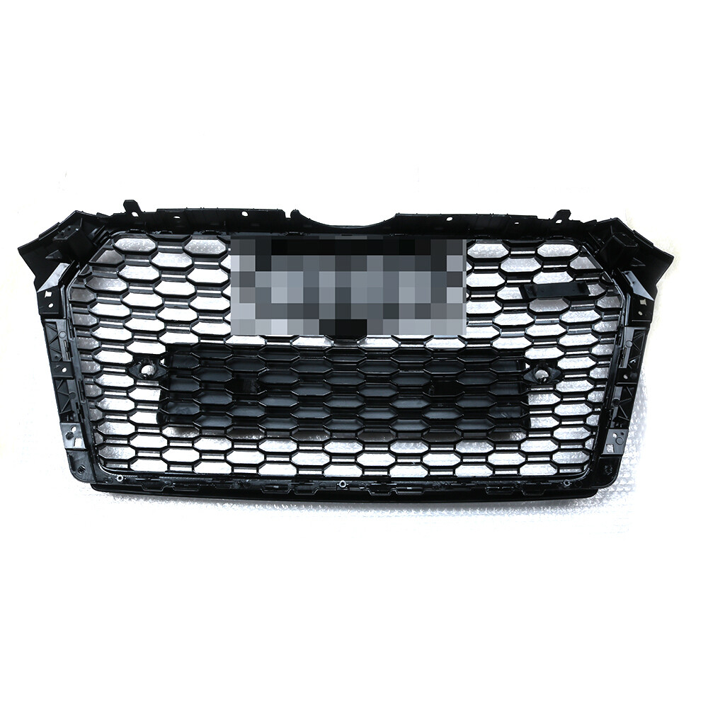 Gloss Black Front Honeycomb Mesh Grille RS4 Style for Audi A4 S4 B9 2017-2018
