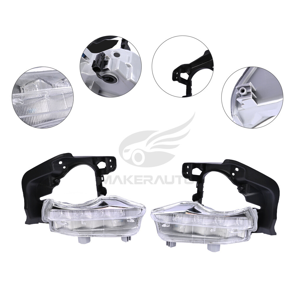 1 Pair New Fog Light For 2014-2016 Toyota Highlander Daytime Running Light LED