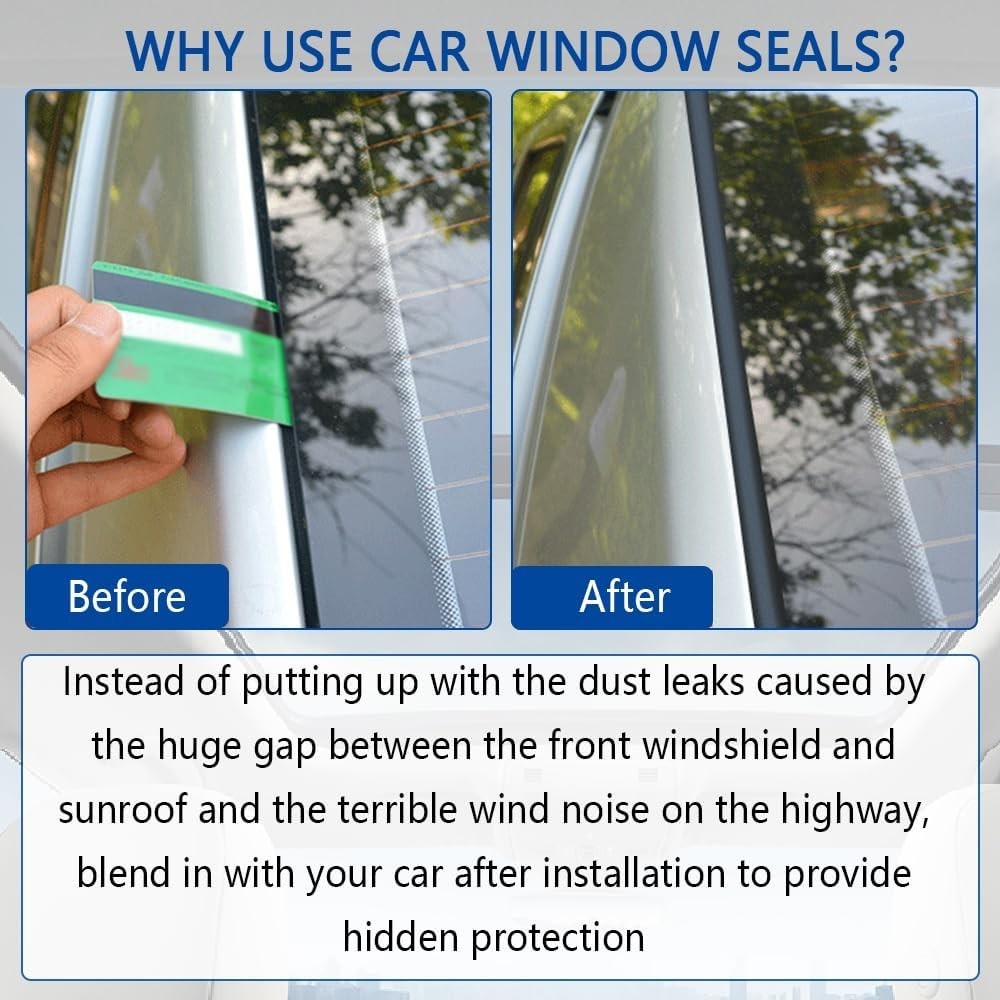 23Ft Weather Stripping T-Shape Windshield Trim Self Adhesive Rubber Seal