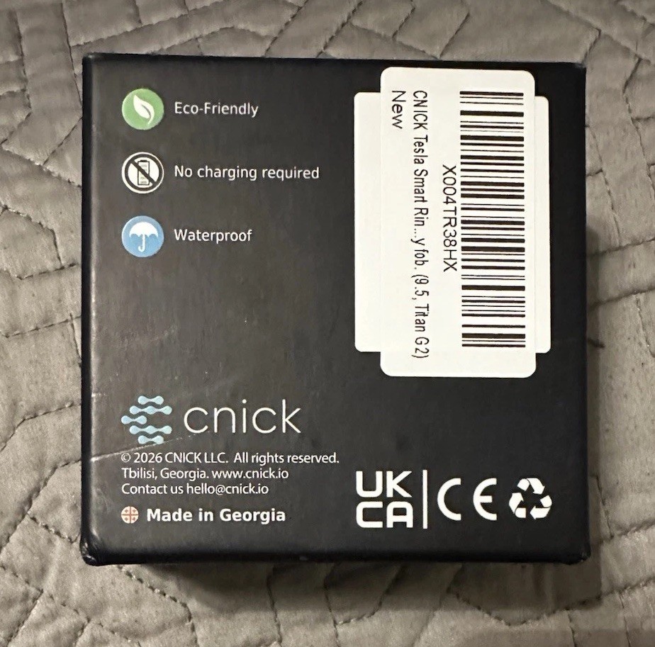 CNICK Tesla Key Fob Ceramic Ring Models 3/Y/X/S/ Cybertruck (Size 9.5) Titan G2