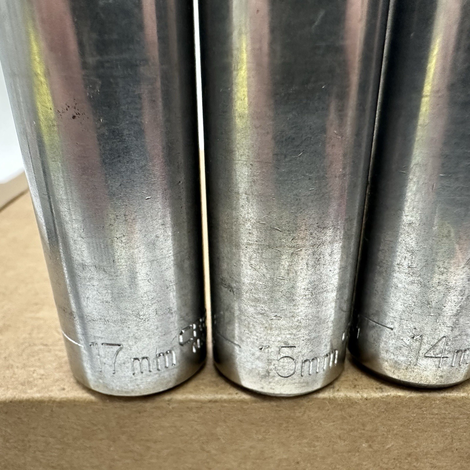 Craftsman Deep Socket Set 3/8” Drive EE Series 6 Point 1214,15,17mm USA Vintage