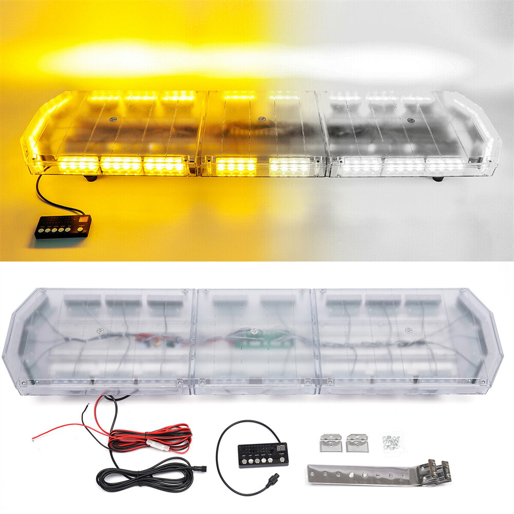 48″ 88 LED Strobe Light Bar Amber Emergency Warn Beacon Tow Truck Response 12V