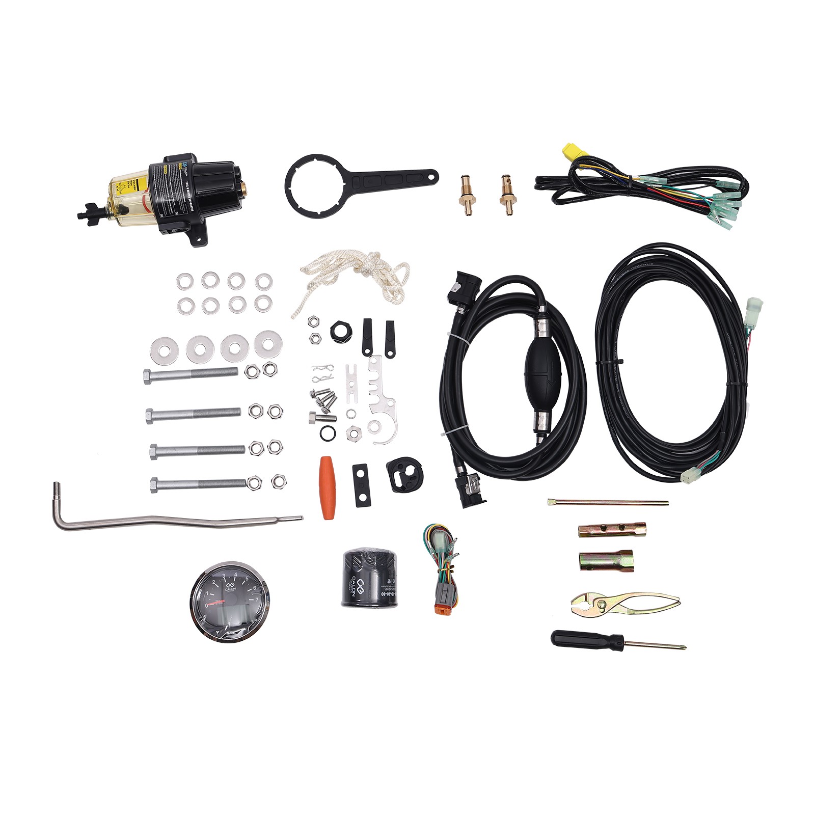 CALON 60HP 4-Stroke Single Shaft EFI Outboard Motor Electric Start FNR 24L TanK