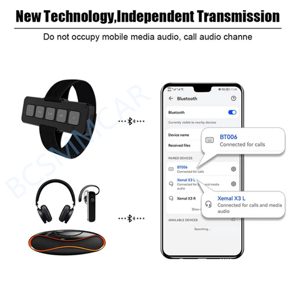 Wireless Bluetooth 5.0 Media Button Remote Controller For Car Motorcycle Outdoor