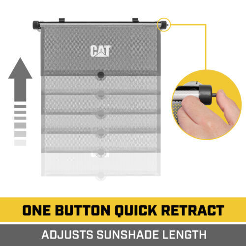 Caterpillar 2PC Retractable Side Window Sunshade, Universal Fit for All Vehicles