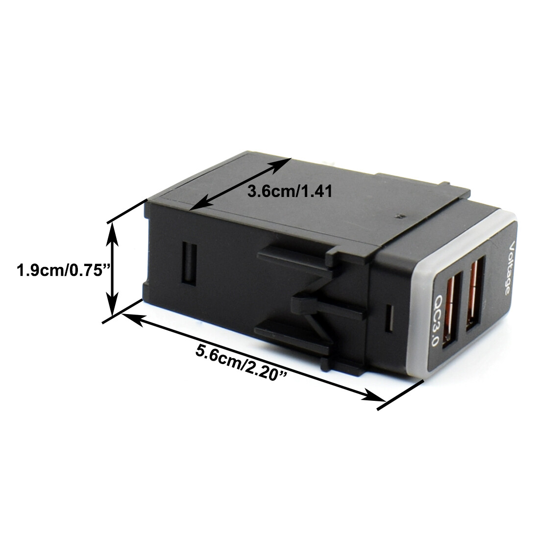 2 USB Phone Car Charger Adapter QC3.0 Fast Charging Digital Voltmeter For Nissan
